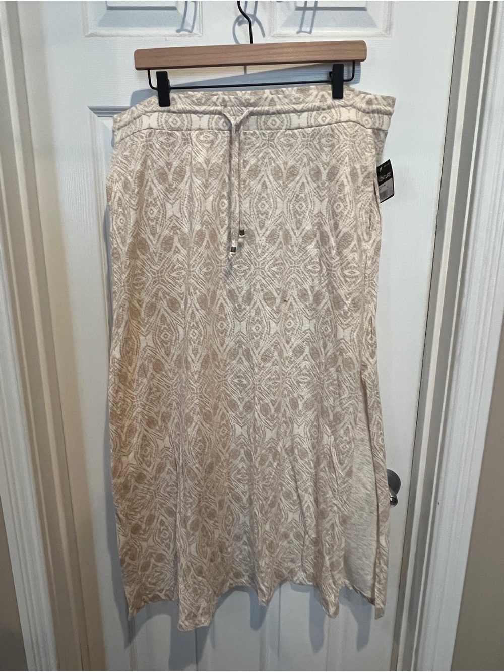 Eddie Bauer Neutral Ikat Drawstring Maxi Skirt